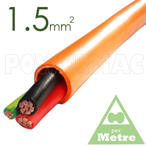 1.5mm 2C+E Orange Circular Cable PVC/PVC 450V/750V