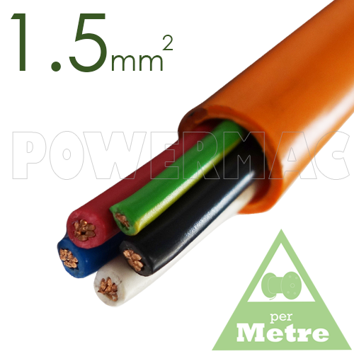 1.5mm 4C+E Orange Circular Cable PVC/PVC 450V/750V