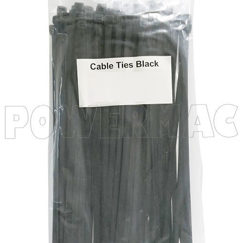 550mm x 8.0mm Nylon Cable Tie - Black 100pk