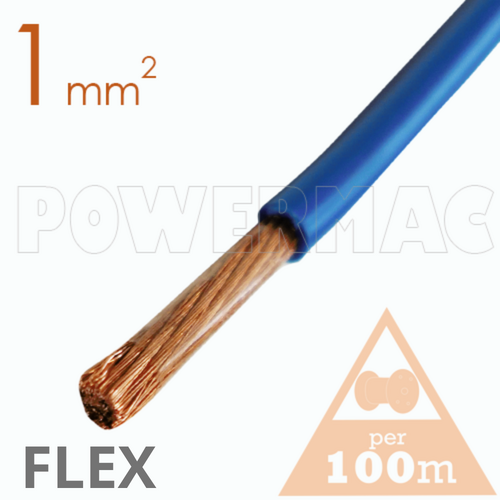 1mm Tinned Flexible Copper PVC Blue