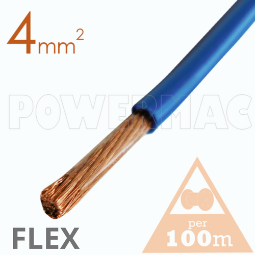 4mm Tinned Flexible Copper PVC Blue
