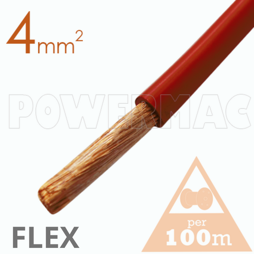 4mm Tinned Flexible Copper PVC Red
