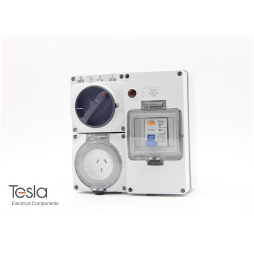 Tesla RCD Protected 3 Pin 10A Combination Switched Outlet