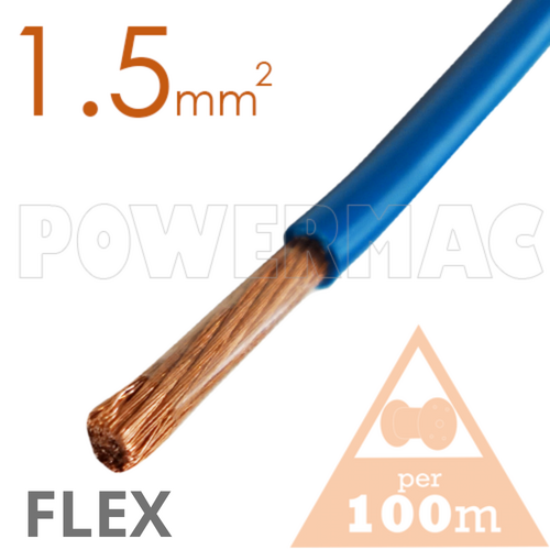 1.5mm Tinned Flexible Copper 110°C Blue
