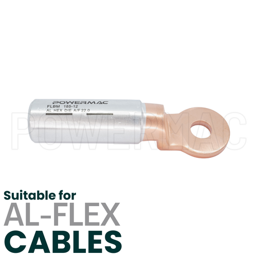 185mm M12 Flexible Bi-metal Cable Lug