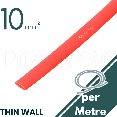 10mm - 5mm Red Thin Wall Heat Shrink - 1m Length