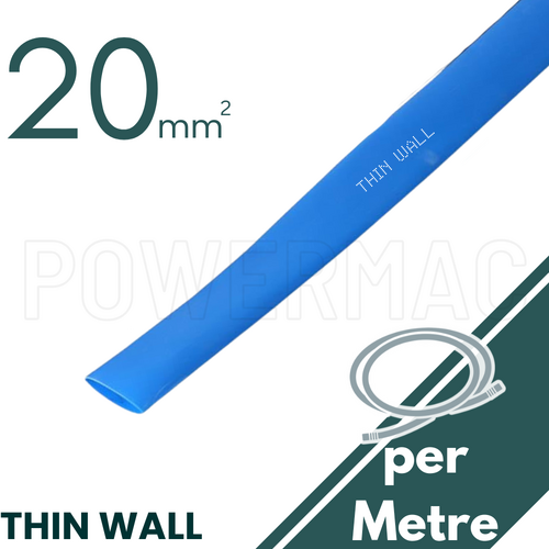 20mm - 10mm Blue Thin Wall Heat Shrink - 1m Length