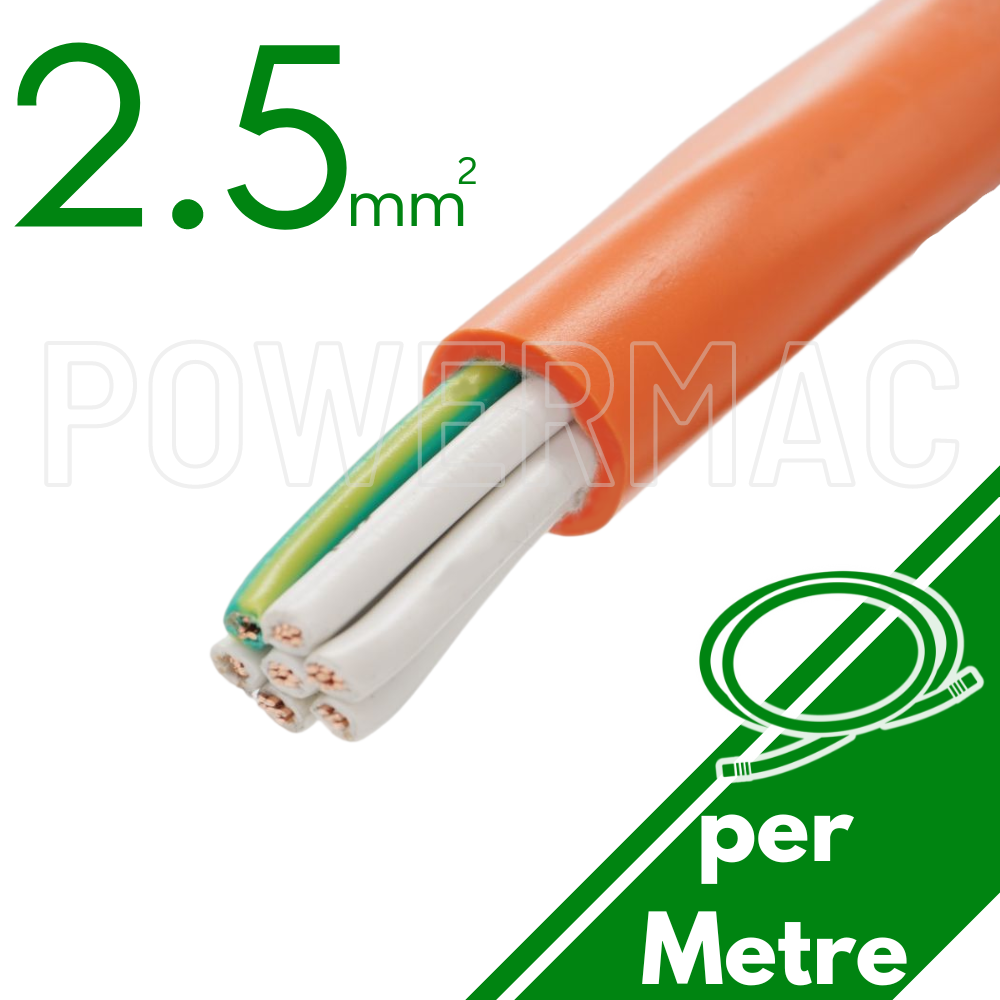 2.5mm 12C+E Control Cable  PVC/PVC 0.6/1KV - Orange Sheath