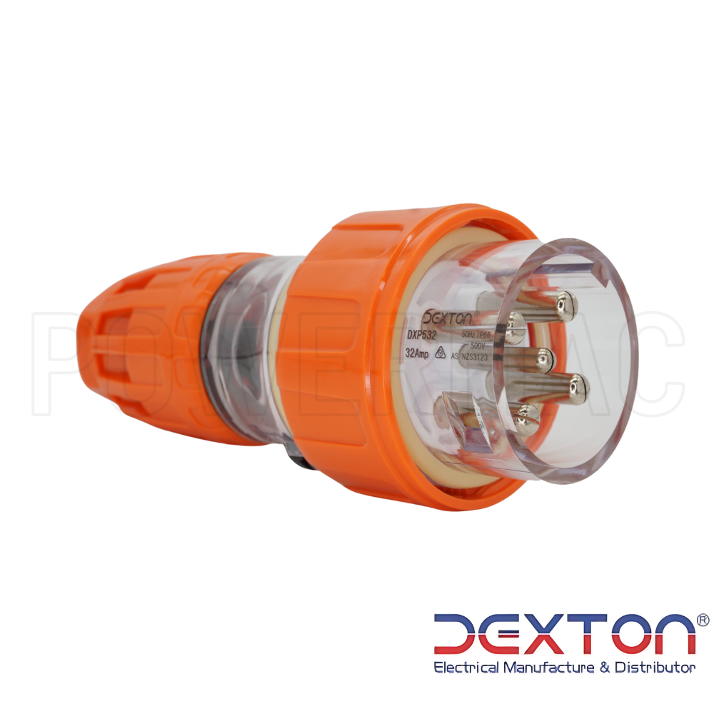 Dexton 5 Pin 32 Amp Round Plug Straight