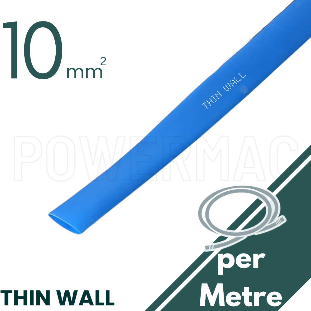 10mm - 5mm Blue Thin Wall Heat Shrink - 1m Length