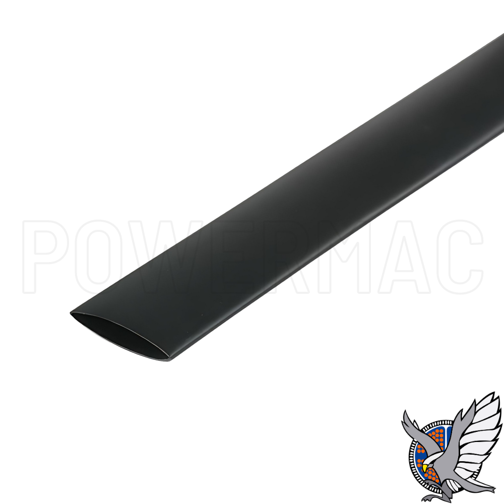 30mm Black Glue Lined Medium Wall Heat Shrink - 1m Length. Shrink ratio 3:1
