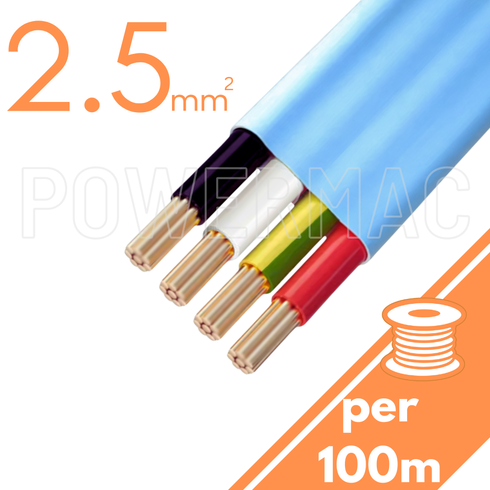 2.5mm 3C+E Flat Cable 450/750 V-90 - Blue Sheath